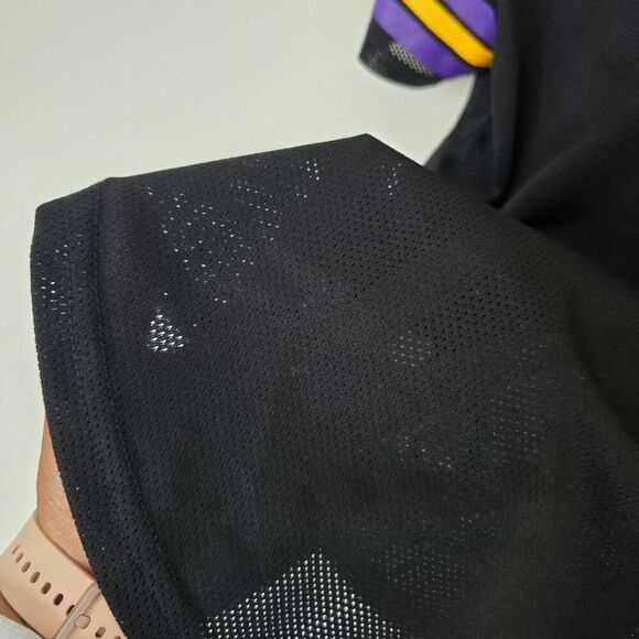 Lakers NBA Mesh Womens Large Black Basketball Mesh Jersey Los Angeles Short Slee - Picture 6 of 8